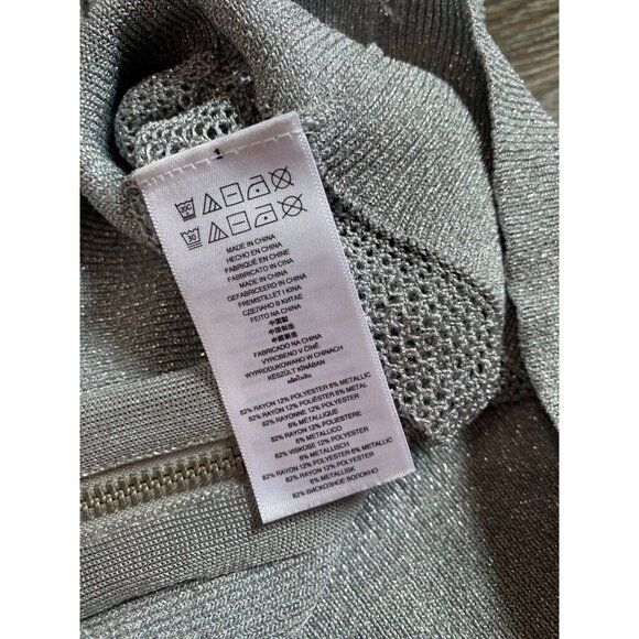 Womens‎ Michael Michael Kors open knit metallic full zip jacket grey size M - Picture 11 of 11